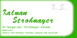 kalman strohmayer business card