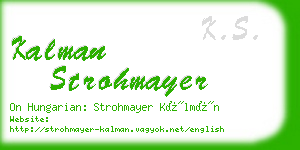 kalman strohmayer business card